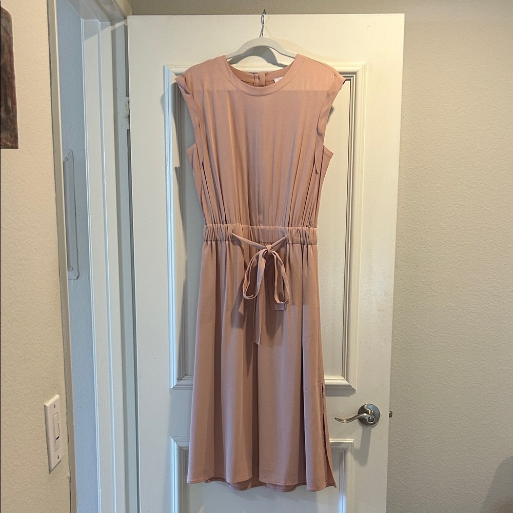 Reiss Blush Midi Dress with Tie Waist